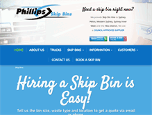Tablet Screenshot of phillipsskipbins.com.au